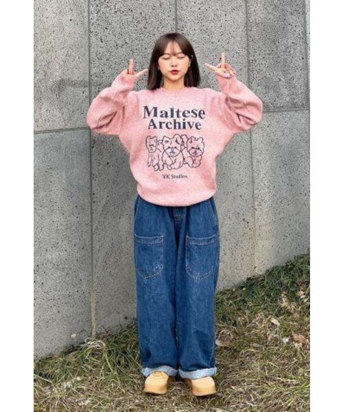 WaiKei(ワイケイ)の「マルチーズアーカイブライングラフィックニットピンク(ニット/セーター・レディース・その他・2/1)」の13枚目の写真