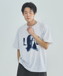 LAD EDITION（ラッドエディション）の「リバースAグラフィックオーバーサイズTシャツ_メランジ（Tシャツ/カットソー）」