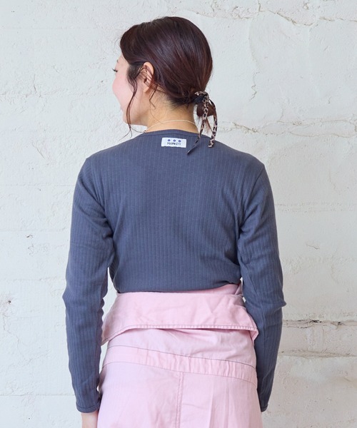 MARKEY'S(マーキーズ)の「サテンフリルリブカットソー/おとな(Tシャツ/カットソー・レディース・グレー/ライトブルー/ピンク・160cm)」の8枚目の写真