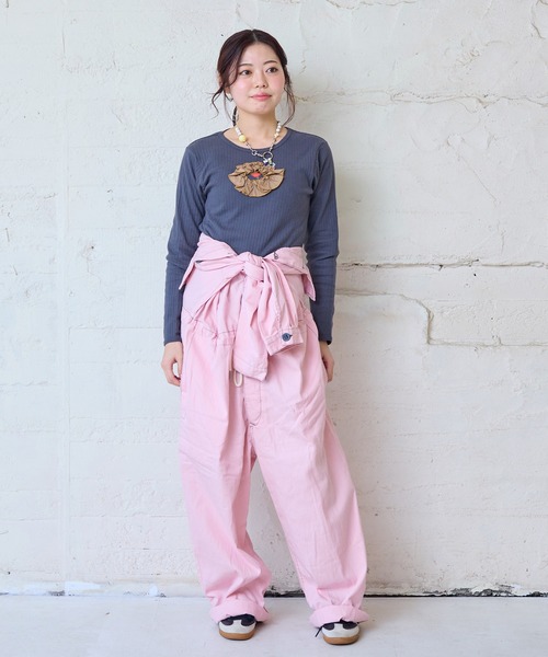 MARKEY'S(マーキーズ)の「サテンフリルリブカットソー/おとな(Tシャツ/カットソー・レディース・グレー/ライトブルー/ピンク・160cm)」の9枚目の写真
