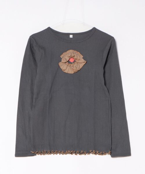 MARKEY'S(マーキーズ)の「サテンフリルリブカットソー/おとな(Tシャツ/カットソー・レディース・グレー/ライトブルー/ピンク・160cm)」の6枚目の写真