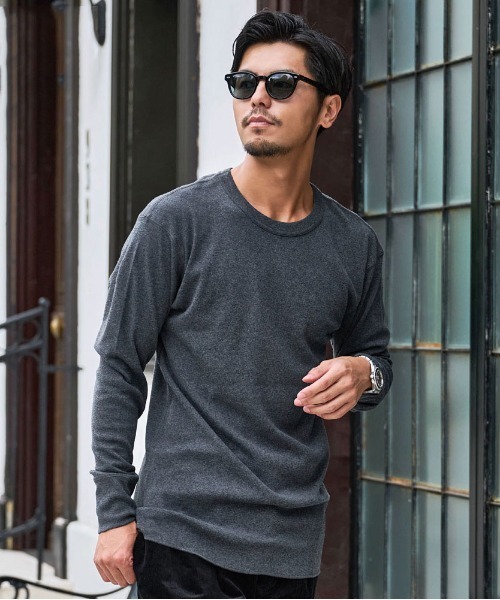 SILVER BULLET(シルバーバレット)の「『JEMORGAN LONG JOHNS/ジェーイーモーガンロングジョーンズ』クールネック長袖Tシャツ【+】(Tシャツ/カットソー・メンズ・グレー/ブラック/チャコールグレー/ホワイト・XL/L/M/S)」の3枚目の写真