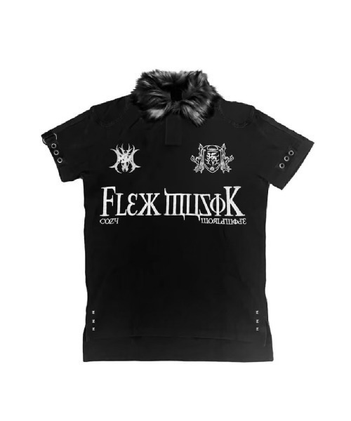 COZY WORLDWIDE(コージーワールドワイド)の「【Cozy world Wide】"BBY TECHBOI" FUR POLO / 【コージーワールドワイド】ロゴグラフィックファーカラー半袖ポロシャツ(ポロシャツ・メンズ・ブラック/ピンク・S/M)」の15枚目の写真