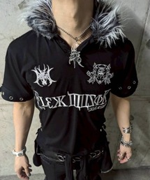 COZY WORLDWIDE（コージーワールドワイド）の「【Cozy world Wide】"BBY TECHBOI" FUR POLO / 【コージーワールドワイド】ロゴグラフィックファーカラー半袖ポロシャツ（ポロシャツ）」