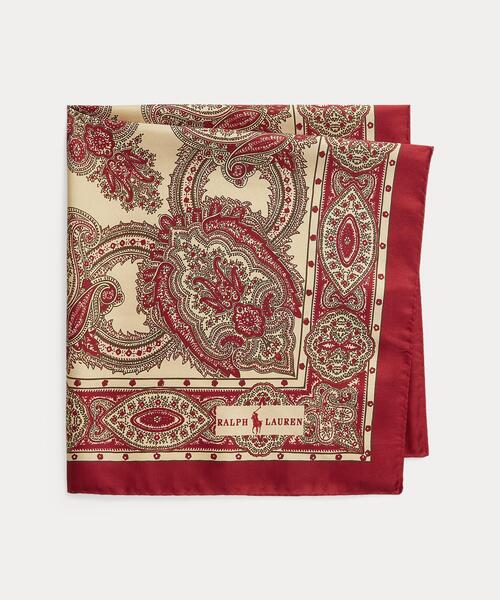POLO RALPH LAUREN(ポロ ラルフ ローレン)の「ペイズリー シルク ツイル バンダナ(バンダナ/スカーフ・メンズ・ブラウン系3・ONE)」の2枚目の写真