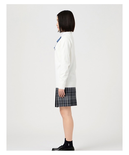 EASTBOY（イーストボーイ）の「セーター 綿 12G ニット 女子 制服 学生服 中学生 高校生 スクール 入学式 卒業式（ニット/セーター・キッズ・オフホワイト/ライトグレー/ネイビー・13号/11号/9号）」の10枚目の写真