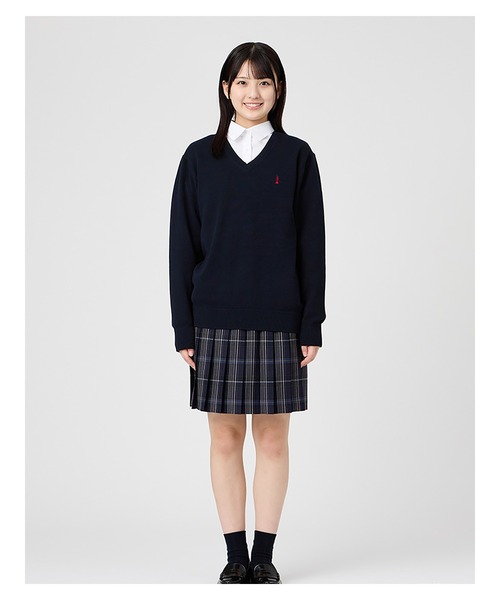 EASTBOY（イーストボーイ）の「セーター 綿 12G ニット 女子 制服 学生服 中学生 高校生 スクール 入学式 卒業式（ニット/セーター・キッズ・オフホワイト/ライトグレー/ネイビー・13号/11号/9号）」の14枚目の写真