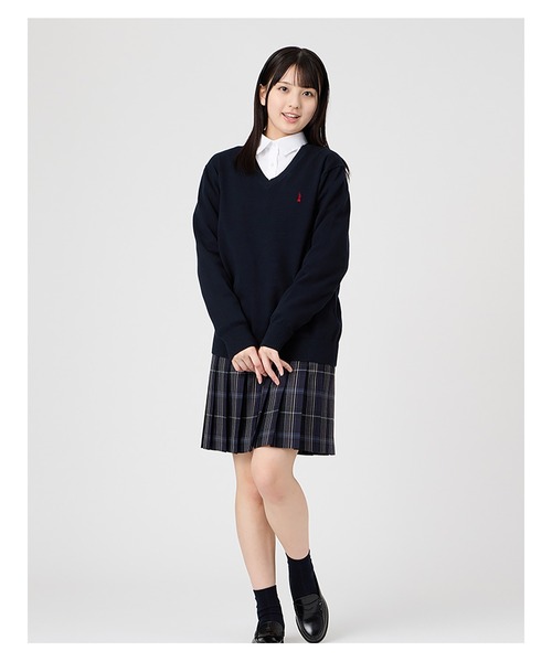 EASTBOY（イーストボーイ）の「セーター 綿 12G ニット 女子 制服 学生服 中学生 高校生 スクール 入学式 卒業式（ニット/セーター・キッズ・オフホワイト/ライトグレー/ネイビー・13号/11号/9号）」の15枚目の写真