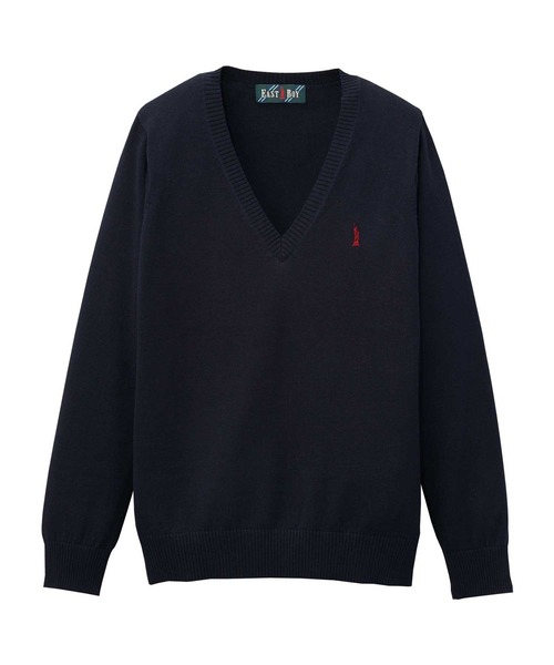 EASTBOY（イーストボーイ）の「セーター 綿 12G ニット 女子 制服 学生服 中学生 高校生 スクール 入学式 卒業式（ニット/セーター・キッズ・オフホワイト/ライトグレー/ネイビー・13号/11号/9号）」の5枚目の写真