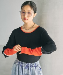 LEPSIM | 12ゲージ袖配色プルオーバー3　639438(ニット/セーター)