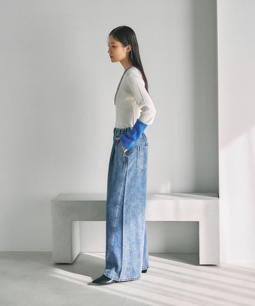 LEPSIM(レプシィム)の「12ゲージ袖配色プルオーバー3 639438(ニット/セーター・レディース・グレー×ピンク/ホワイト×ブルー/ブラック×レッド/ブラック×グリーン・FREE)」の21枚目の写真