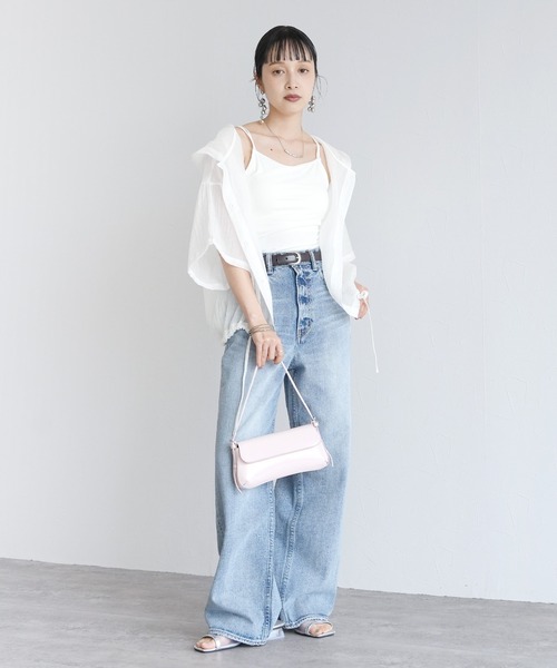 Yeoun(ヨウン)の「フード付き半袖シアーシャツ(シャツ/ブラウス・レディース・ブラック/オフホワイト・M)」の5枚目の写真