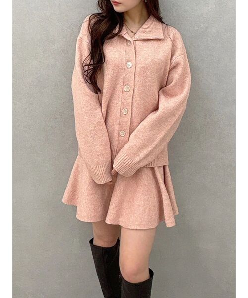 MERCURYDUO（マーキュリーデュオ）の「【追加生産】メランジニットセットアップ（ワンピース・レディース・グレー/オフホワイト/ピンク・SMALL/MEDIUM）」の3枚目の写真