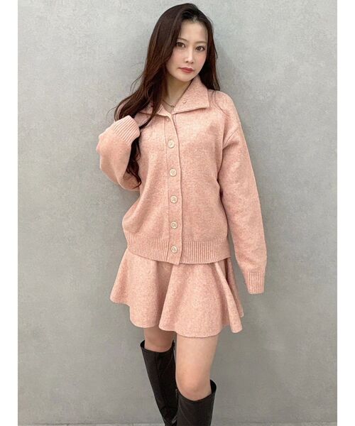 MERCURYDUO（マーキュリーデュオ）の「【追加生産】メランジニットセットアップ（ワンピース・レディース・グレー/オフホワイト/ピンク・SMALL/MEDIUM）」の5枚目の写真