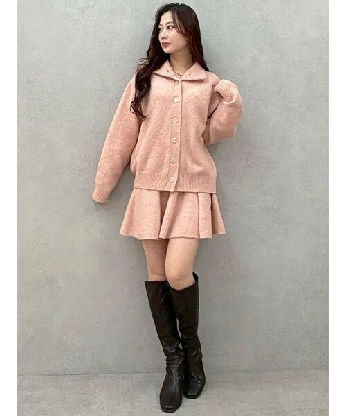 MERCURYDUO（マーキュリーデュオ）の「【追加生産】メランジニットセットアップ（ワンピース・レディース・グレー/オフホワイト/ピンク・SMALL/MEDIUM）」の7枚目の写真