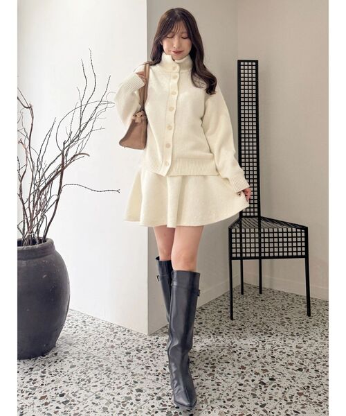 MERCURYDUO（マーキュリーデュオ）の「【追加生産】メランジニットセットアップ（ワンピース・レディース・グレー/オフホワイト/ピンク・SMALL/MEDIUM）」の10枚目の写真