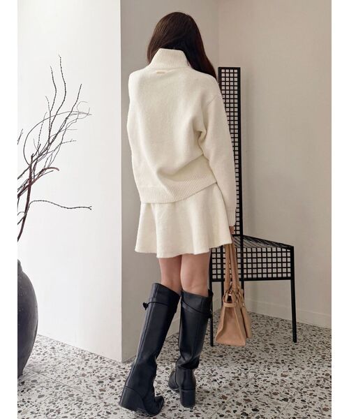 MERCURYDUO（マーキュリーデュオ）の「【追加生産】メランジニットセットアップ（ワンピース・レディース・グレー/オフホワイト/ピンク・SMALL/MEDIUM）」の12枚目の写真