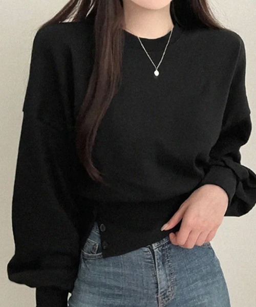 VIVID LADY(ビビッドレディー)の「ショート丈 ウエストマークスウェット(スウェット・レディース・ライトベージュ/ブラック/グレー・FREE)」の12枚目の写真