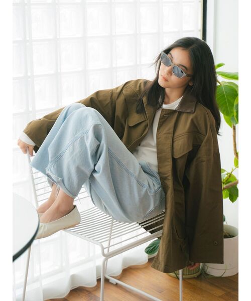 Ungrid(アングリッド)の「レザードッキングミリタリーブルゾン(ブルゾン・レディース・カーキ/ダークブラウン・FREE)」の20枚目の写真