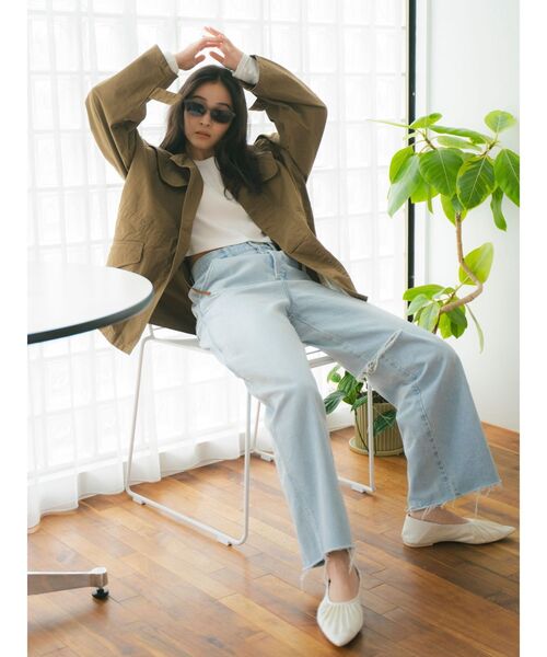 Ungrid(アングリッド)の「レザードッキングミリタリーブルゾン(ブルゾン・レディース・カーキ/ダークブラウン・FREE)」の22枚目の写真