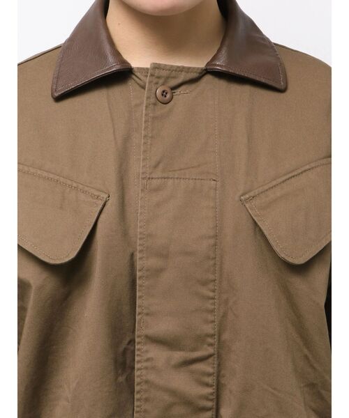 Ungrid(アングリッド)の「レザードッキングミリタリーブルゾン(ブルゾン・レディース・カーキ/ダークブラウン・FREE)」の5枚目の写真