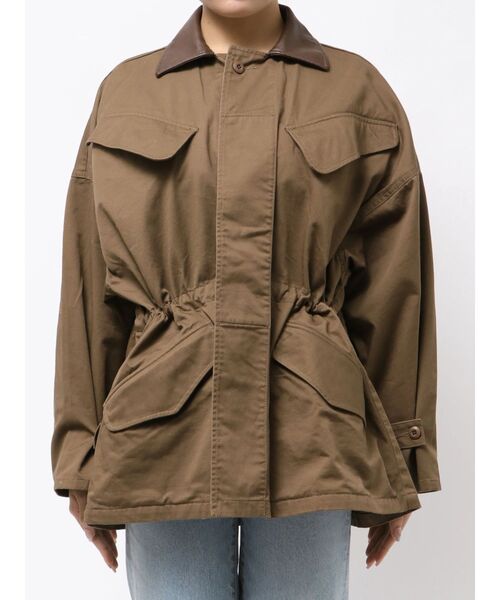 Ungrid(アングリッド)の「レザードッキングミリタリーブルゾン(ブルゾン・レディース・カーキ/ダークブラウン・FREE)」の12枚目の写真