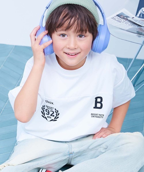 devirock(デビロック)の「【イージーウォッシュ】防汚 えらべるデザイン UVカット 半袖Tシャツ(セットアップ可能)(Tシャツ/カットソー・キッズ・グリーン系1/ブラック系2/ベージュ系1/ライトグレー系1/ブラック系1/パープル系1/ホワイト系1/ホワイト系2・100cm/110cm/120cm/130cm/140cm/150cm/160cm)」の3枚目の写真