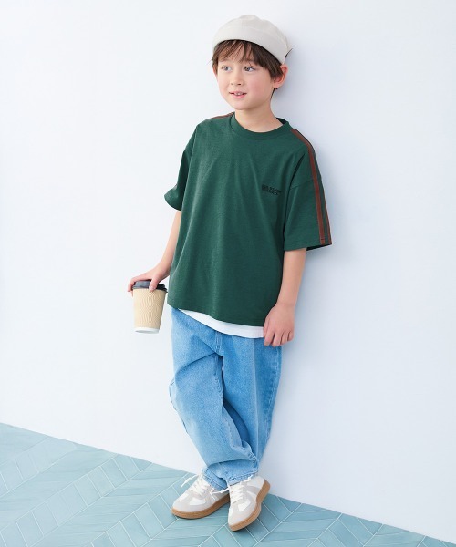 devirock(デビロック)の「【イージーウォッシュ】防汚 えらべるデザイン UVカット 半袖Tシャツ(セットアップ可能)(Tシャツ/カットソー・キッズ・グリーン系1/ブラック系2/ベージュ系1/ライトグレー系1/ブラック系1/パープル系1/ホワイト系1/ホワイト系2・100cm/110cm/120cm/130cm/140cm/150cm/160cm)」の10枚目の写真