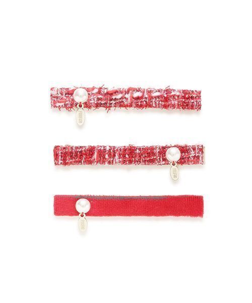 FURFUR（ファーファー）の「ツイード×ベロアヘアクリップセット（その他ヘアアクセサリー・レディース・ブラック/レッド/ピンク・F）」の12枚目の写真