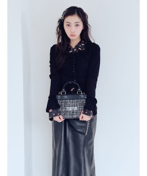 FURFUR（ファーファー）の「ツイード×ベロアヘアクリップセット（その他ヘアアクセサリー・レディース・ブラック/レッド/ピンク・F）」の5枚目の写真