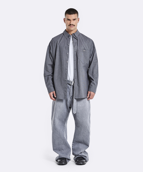 51%（フィフティーワンパーセント）の「Diagonal shirt - grey（シャツ/ブラウス・メンズ・その他・L/M）」の2枚目の写真