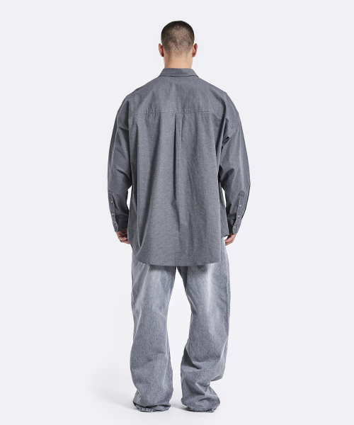 51%（フィフティーワンパーセント）の「Diagonal shirt - grey（シャツ/ブラウス・メンズ・その他・L/M）」の3枚目の写真