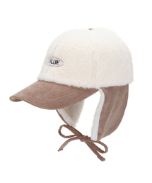 ULUK（ユルク）の「エッセンシャルサークルコーデュロイ羊毛イヤーマフボールキャップ_Beige（キャップ）」