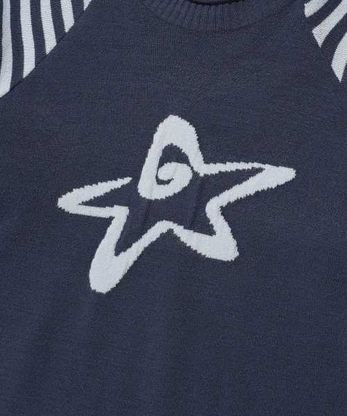 ISTKUNST（イストクンスト）の「STAR STRIPE RAGLAN KNIT_NAVY(IK2FFMK600A)（ニット/セーター・レディース・ネイビー・M/S）」の5枚目の写真