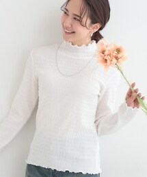 SHOO・LA・RUE | 【洗濯機可/S-LL】レイヤードスタイルにも ぽこぽこジャカード ハイネックトップス(Tシャツ/カットソー)