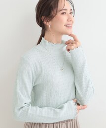 SHOO・LA・RUE | 【洗濯機可/S-LL】レイヤードスタイルにも ぽこぽこジャカード ハイネックトップス(Tシャツ/カットソー)