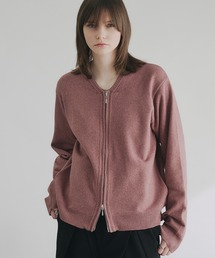 SELLE GLANT | V NECK ZIP KNIT CARDIGAN/Vネックジップニットカーディガン(ニット/セーター)