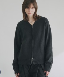 selle glant | V NECK ZIP KNIT CARDIGAN/Vネックジップニットカーディガン(ニット/セーター)