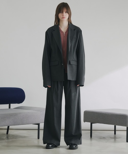 V NECK ZIP KNIT CARDIGAN/Vネックジップニットカーディガン（ニット 