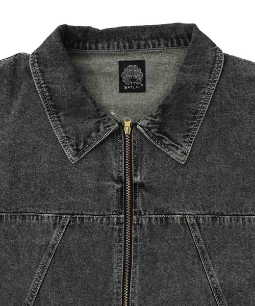 ScoLar（スカラー）の「161614：ヴィンテージ風ネコ刺繍デニムジャケット（デニムジャケット・レディース・ブルー/グレー・M）」の18枚目の写真