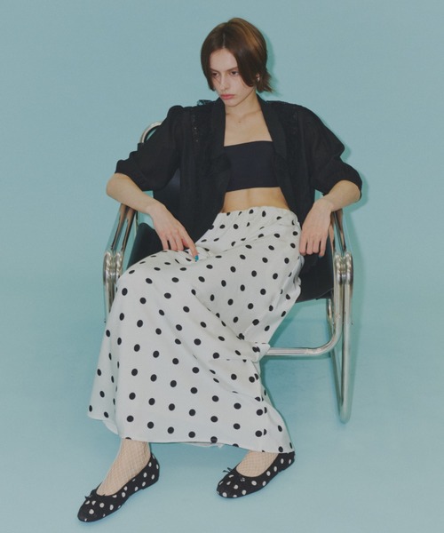 yae（ヤエ）の「Polka dot skirt / ポルカドットスカート（スカート・レディース・ホワイト/ブラック・36/38）」の18枚目の写真