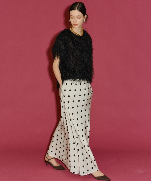 yae（ヤエ）の「Polka dot skirt / ポルカドットスカート（スカート・レディース・ホワイト/ブラック・36/38）」の5枚目の写真