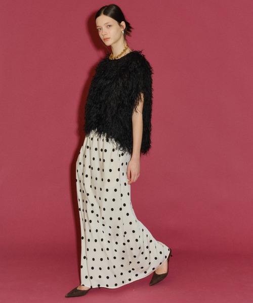 yae（ヤエ）の「Polka dot skirt / ポルカドットスカート（スカート・レディース・ホワイト/ブラック・36/38）」の6枚目の写真