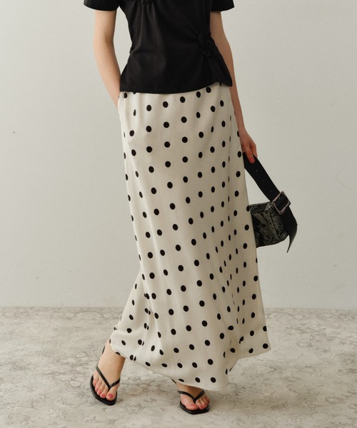 yae（ヤエ）の「Polka dot skirt / ポルカドットスカート（スカート・レディース・ホワイト/ブラック・36/38）」の7枚目の写真