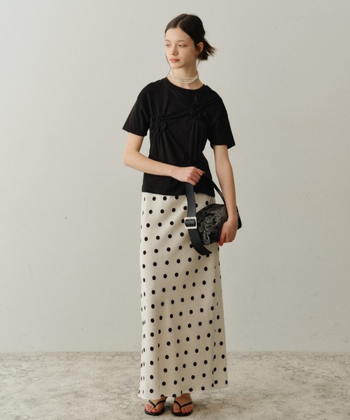 yae（ヤエ）の「Polka dot skirt / ポルカドットスカート（スカート・レディース・ホワイト/ブラック・36/38）」の8枚目の写真