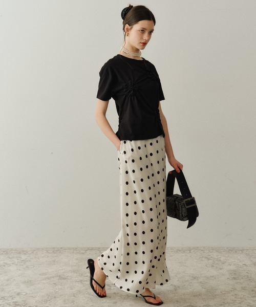 yae（ヤエ）の「Polka dot skirt / ポルカドットスカート（スカート・レディース・ホワイト/ブラック・36/38）」の9枚目の写真