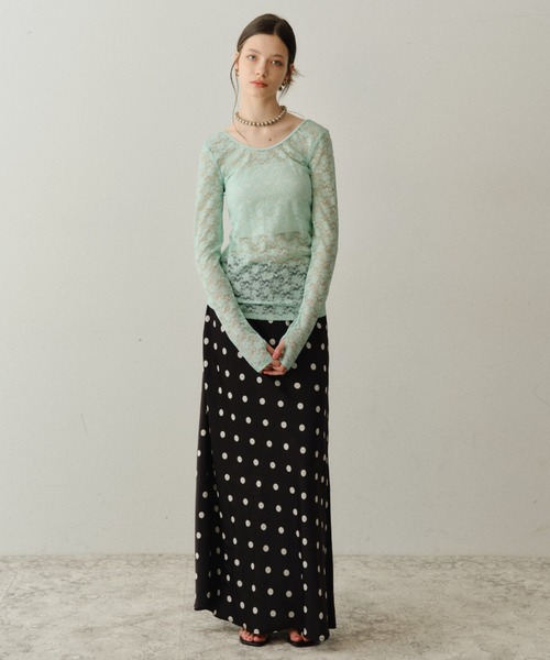yae（ヤエ）の「Polka dot skirt / ポルカドットスカート（スカート・レディース・ホワイト/ブラック・36/38）」の11枚目の写真