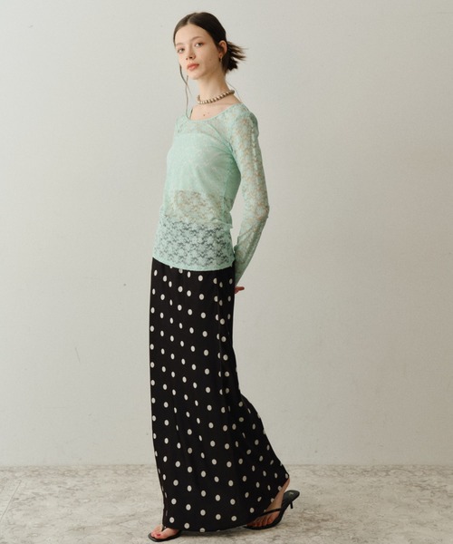 yae（ヤエ）の「Polka dot skirt / ポルカドットスカート（スカート・レディース・ホワイト/ブラック・36/38）」の12枚目の写真