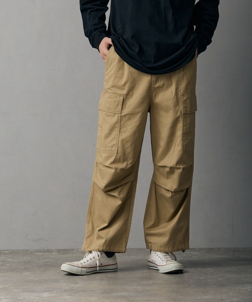improves（インプローブス）の「ワイド カーゴ ミリタリーパンツ（チノパンツ・メンズ・ベージュ/ホワイト/カーキ/ブラック・LARGE/MEDIUM/SMALL）」の4枚目の写真
