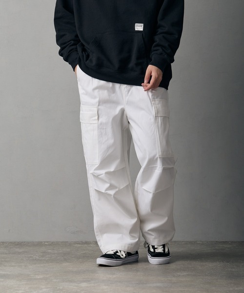 improves（インプローブス）の「ワイド カーゴ ミリタリーパンツ（チノパンツ・メンズ・ベージュ/ホワイト/カーキ/ブラック・LARGE/MEDIUM/SMALL）」の9枚目の写真